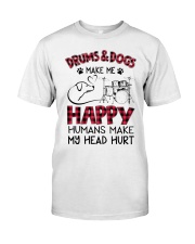 Drums and Dogs make me happy Classic T-Shirt tile