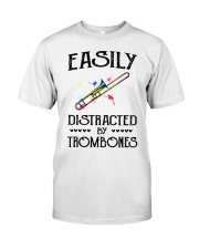 Easily distracted by Trombone Classic T-Shirt front