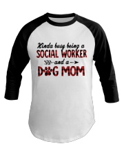 Social Worker and Dog mom Baseball Tee tile