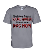 Social Worker and Dog mom V-Neck T-Shirt tile