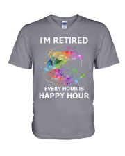 Happy fishing V-Neck T-Shirt tile