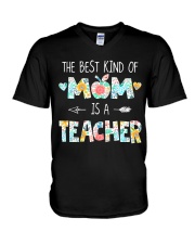 THE BEST KIND OF MOM IS A TEACHER V-Neck T-Shirt tile