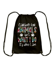 RESCUE CARING FOR ANIMAL Drawstring Bag tile