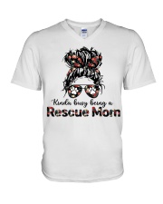 rescure mom V-Neck T-Shirt tile