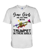 Trumpet girl V-Neck T-Shirt tile