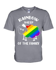 Rainbow sheep V-Neck T-Shirt tile