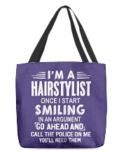 Hairstylist All-Over Tote tile