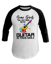 Guitar girl Baseball Tee tile