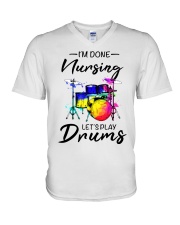 Nursing Drums V-Neck T-Shirt tile