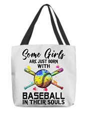 Baseball girl All-Over Tote tile