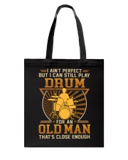 Old man play drum Tote Bag tile