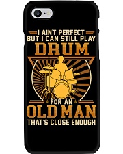 Old man play drum Phone Case tile