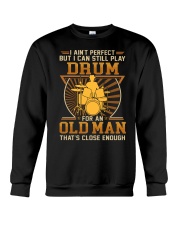 Old man play drum Crewneck Sweatshirt tile