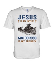 Motocross V-Neck T-Shirt tile