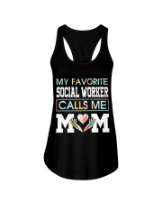 My favorite social worker calls me Mom Ladies Flowy Tank tile