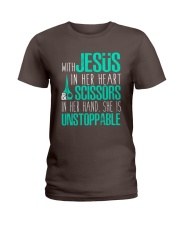 Hairstylist unstoppable Ladies T-Shirt tile