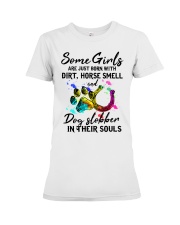 dog and horse Premium Fit Ladies Tee tile