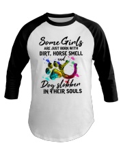 dog and horse Baseball Tee tile