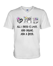 Drums and Beer V-Neck T-Shirt tile