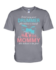 Drummer Mom V-Neck T-Shirt tile