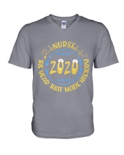Nurse-The year that made history V-Neck T-Shirt tile