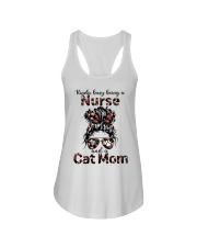 Nurse and Cat mom Ladies Flowy Tank tile