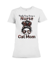 Nurse and Cat mom Premium Fit Ladies Tee tile