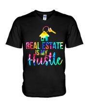 Real estate is my hustle V-Neck T-Shirt tile