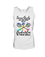 Badminton Girl Unisex Tank tile