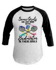 Badminton Girl Baseball Tee tile