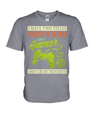 Sister gamer V-Neck T-Shirt tile