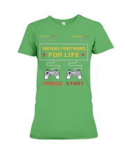 father and son - gaming partners Premium Fit Ladies Tee tile