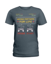 father and son - gaming partners Ladies T-Shirt tile