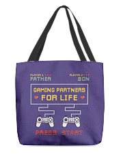 father and son - gaming partners All-Over Tote tile