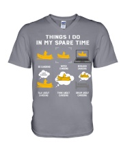 Canoeing V-Neck T-Shirt tile