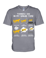 Harness racing V-Neck T-Shirt tile