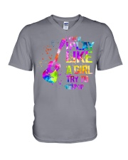 Guitar V-Neck T-Shirt tile