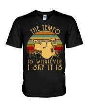 The tempo is whatever i say it is V-Neck T-Shirt tile