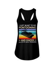 I just want to go pontooning Ladies Flowy Tank tile