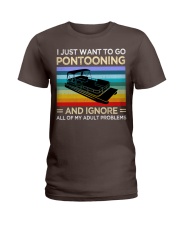 I just want to go pontooning Ladies T-Shirt tile