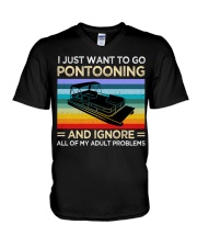I just want to go pontooning V-Neck T-Shirt tile