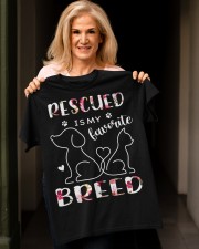 Rescued is my favorite breed Classic T-Shirt apparel-classic-tshirt-lifestyle-front-118