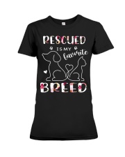 Rescued is my favorite breed Premium Fit Ladies Tee tile
