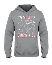Rescued is my favorite breed Hooded Sweatshirt tile
