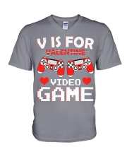 Valentine video game V-Neck T-Shirt tile
