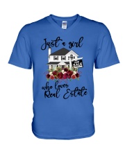 Just a girl who loves Real Estate V-Neck T-Shirt tile