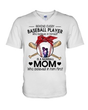 baseball mom V-Neck T-Shirt tile