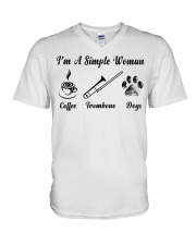 Trombone V-Neck T-Shirt tile