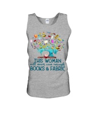 books and fabric Unisex Tank tile
