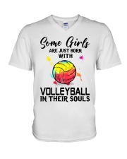 Volleyball girl V-Neck T-Shirt tile